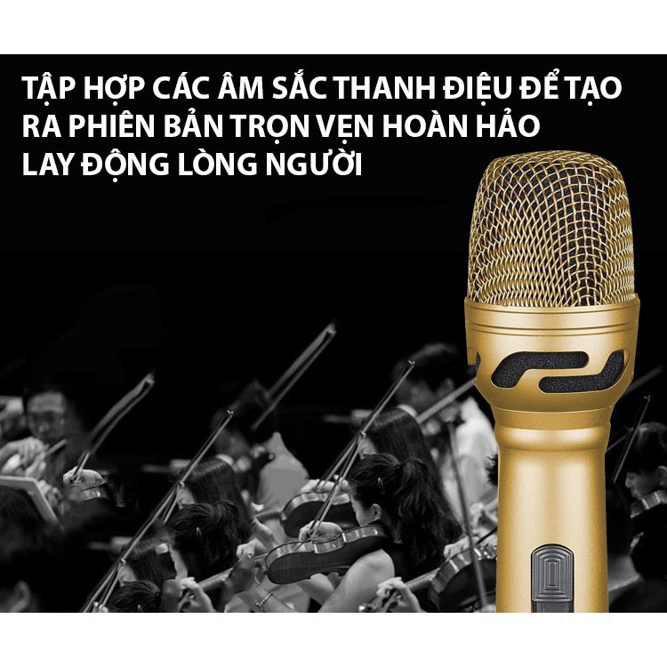 [Bán chạy nhất]  Micro karaoke có dây cao cấp JSJ SF-9500 hoàn hảo từ mọi góc độ, thân kim loại được mạ vàng - Hàng chất