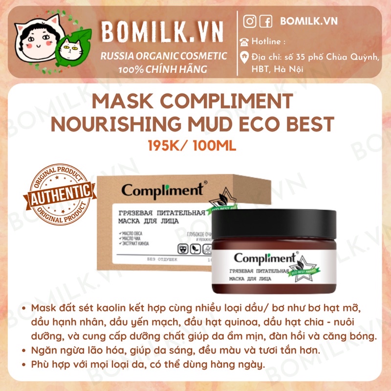 Mask Compliment nourishing mud ECO BEST - dưỡng ẩm, phục hồi