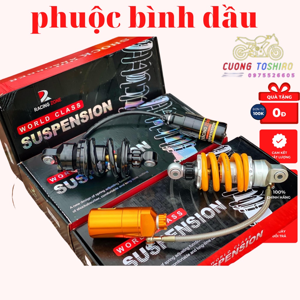 phuộc thụt bình dầu chính hãng racing lắp xe exciter 135 150 155 bao êm bảo hành 1 năm