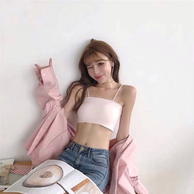 [Giá sỉ] Áo Bra Đúc Su Trơn 2 Dây Mềm Mịn Siêu Mát (8881)