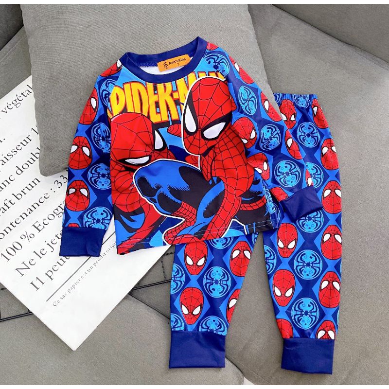 Bộ dài tay thun lạnh in 3D siêu ngầu cho bé trai , quần áo bé trai