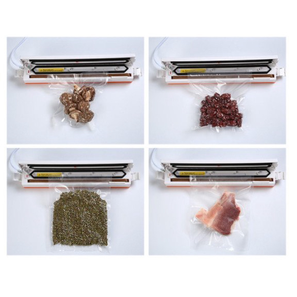 Máy Hút Chân Không thực phẩm, hàn miệng túi Vacuum Sealer dùng cho gia đình, hút khỏe, hết khí + Tặng 10 túi hút