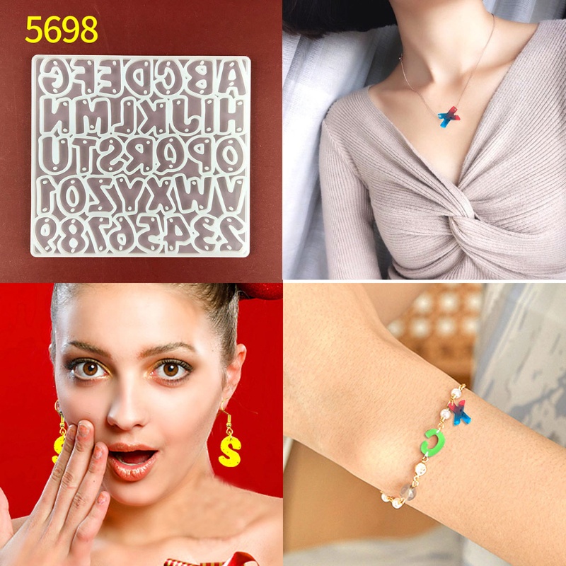 Khuôn silicone làm mặt trang sức hình chữ cái