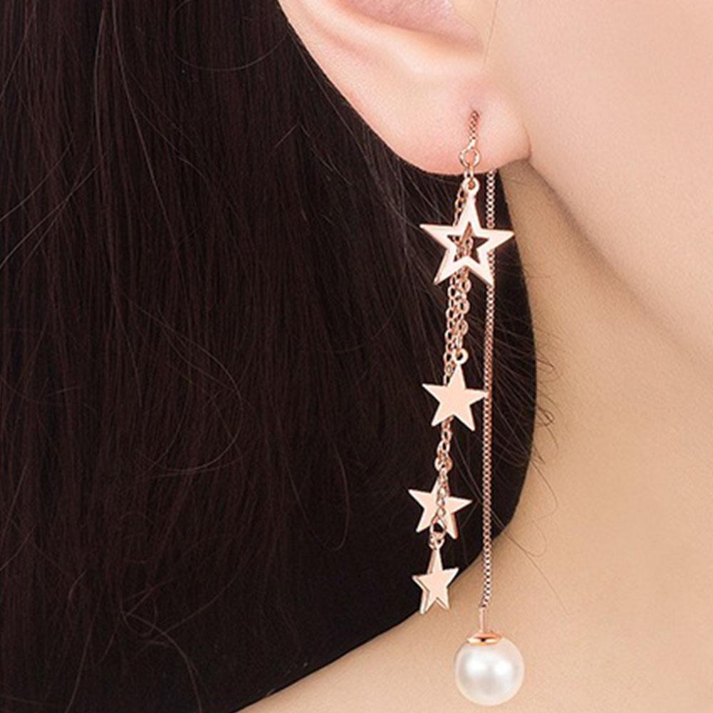 Bông Tai Ngôi Sao Năm Cánh Tua Rua Thời Trang Hàn Quốc Cho Nữ