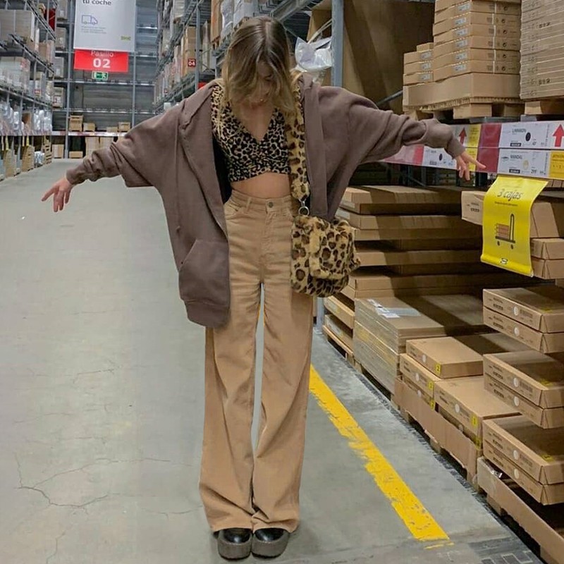 quần ống rộng Màu Sắc Cầu Vồng Thời Trang Cho Nữ