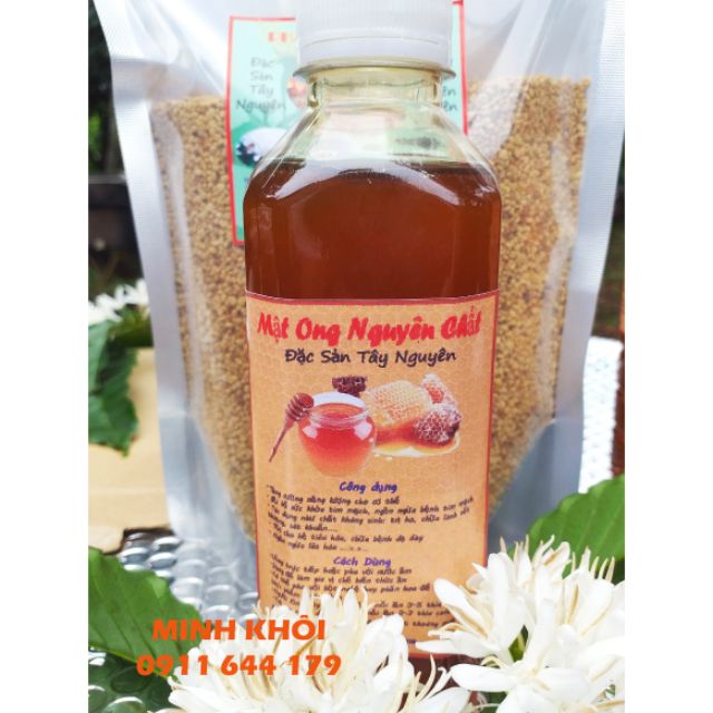 COMBO MẬT ONG VÀ PHẤN ONG HOA CÀ PHÊ NGUYÊN CHẤT 100%  300gr phấn hoa và 350ml mật omg hoa cà phê. SẢN PHẨM CHẤT LƯỢNG