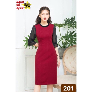 [Xả kho cắt lỗ] Đầm Nữ Tay Lỡ Thun Nhập Phối Lưới Phong Cách Đơn Giản Tinh Tế Mẫu Bán Chạy - 201