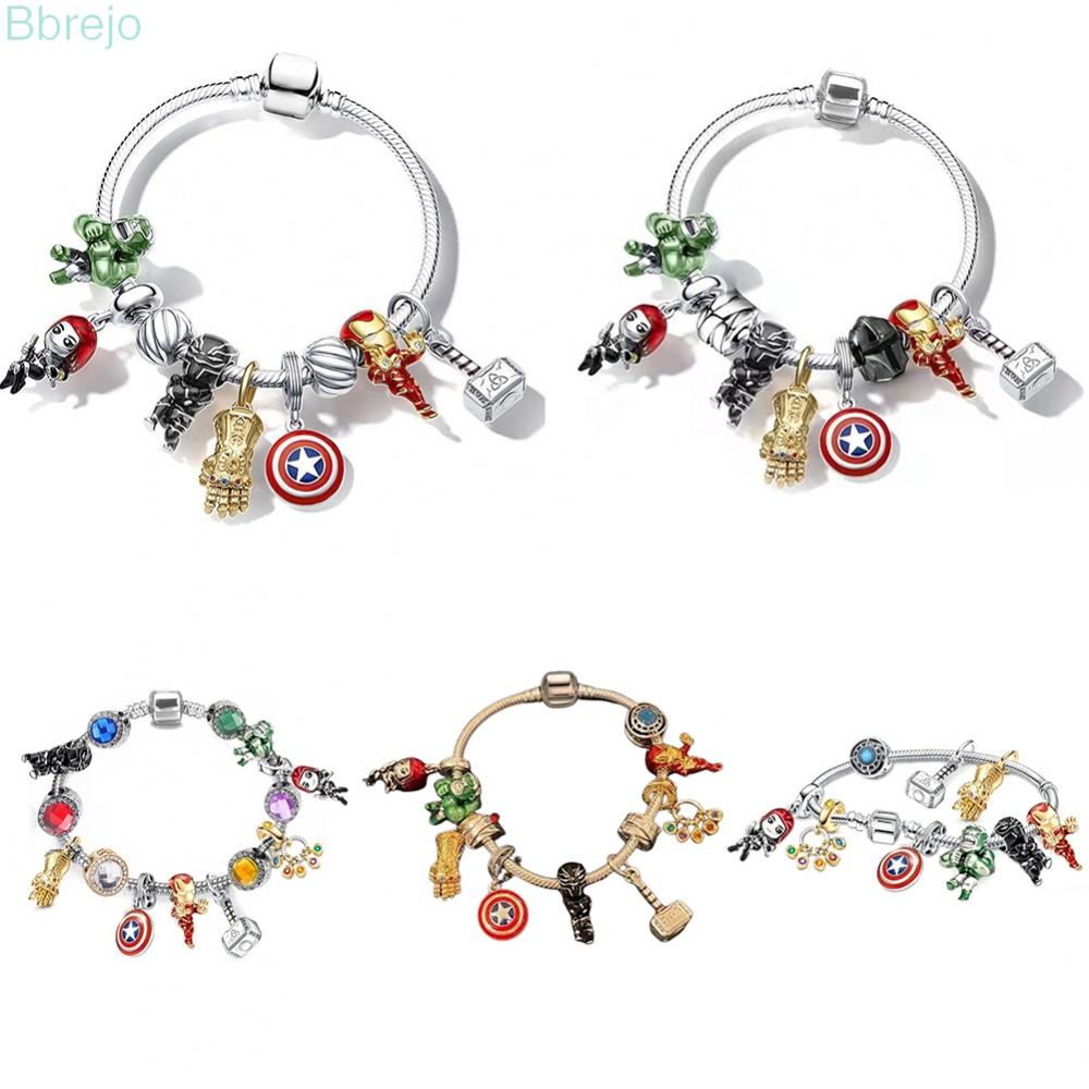 Pandora 925 Silver Marvel The Avenger Vòng tay cho nam Người nhện Phụ kiện đồ trang sức hoạt hình Quà tặng Ngày lễ tình nhân Tốt