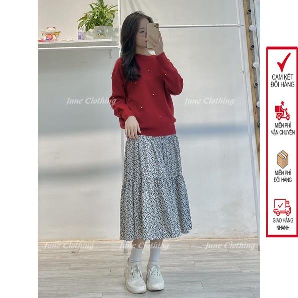 Áo len nữ J966 len cúc ngọc vintage Hàn Quốc siêu xinh | BigBuy360 - bigbuy360.vn