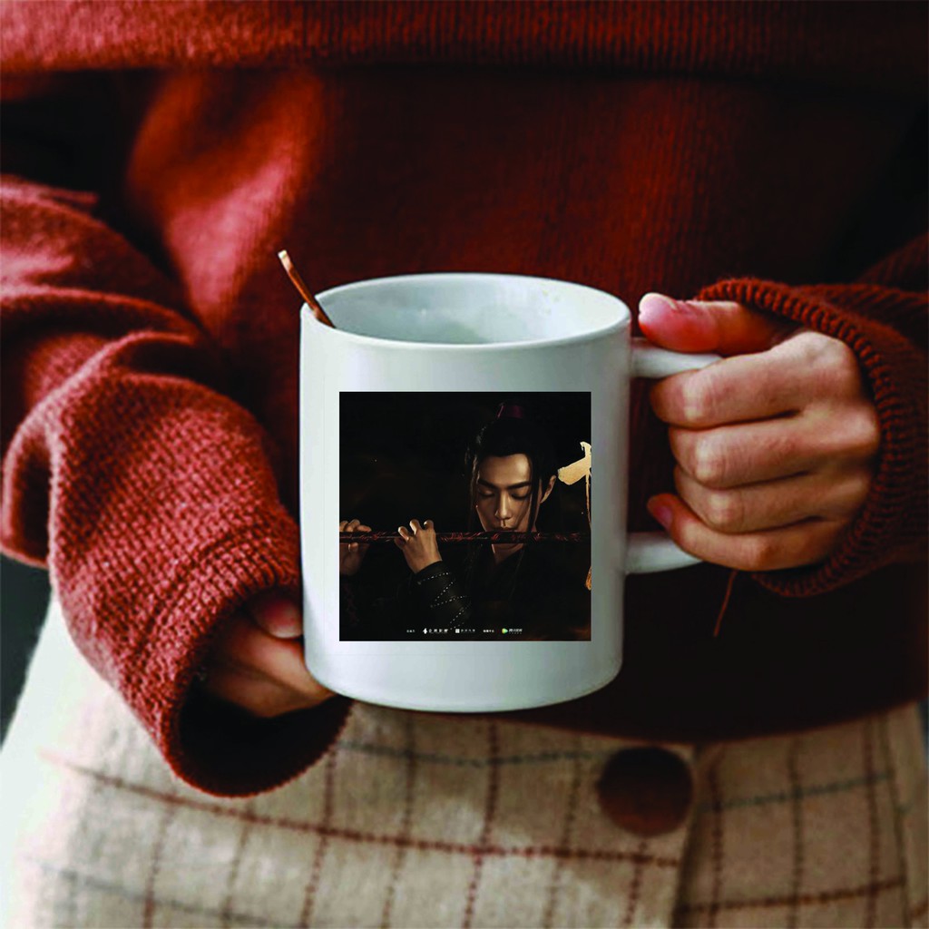 Cốc sứ trắng in hình TRẦN TÌNH LỆNH MA ĐẠO TỔ SƯ xinh xắn dễ thương