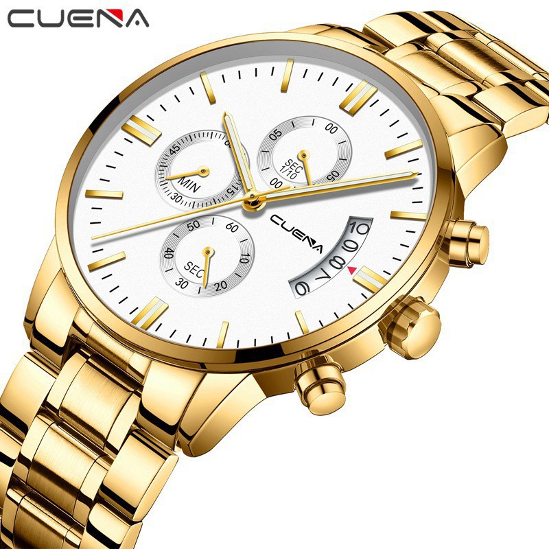 Đồng Hồ Nam hiệu CUENA Máy Nhật Dây Thép Cao Cấp Chạy Full 6 Kim Có Lịch Ngày - Đẳng Cấp Doanh Nhân Thành Đạt | BigBuy360 - bigbuy360.vn