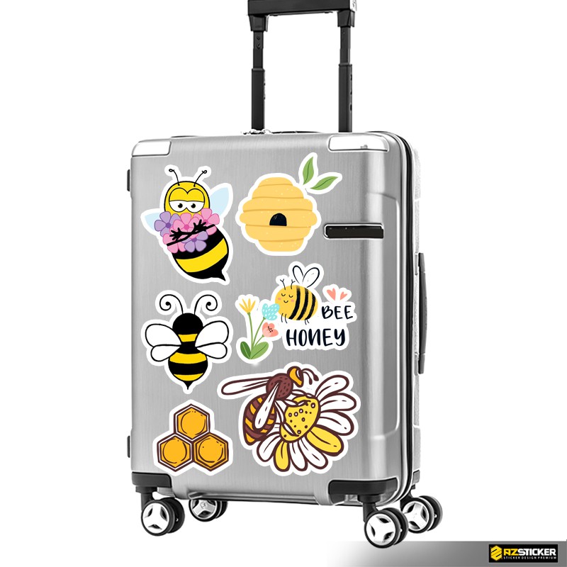 Bộ Hình Dán Sticker Chị Ong Nâu Nâu Dán Nón Bảo Hiểm, Điện Thoại, Laptop, Đồ Dùng - Chất Liệu Chống Nước, Bền Màu