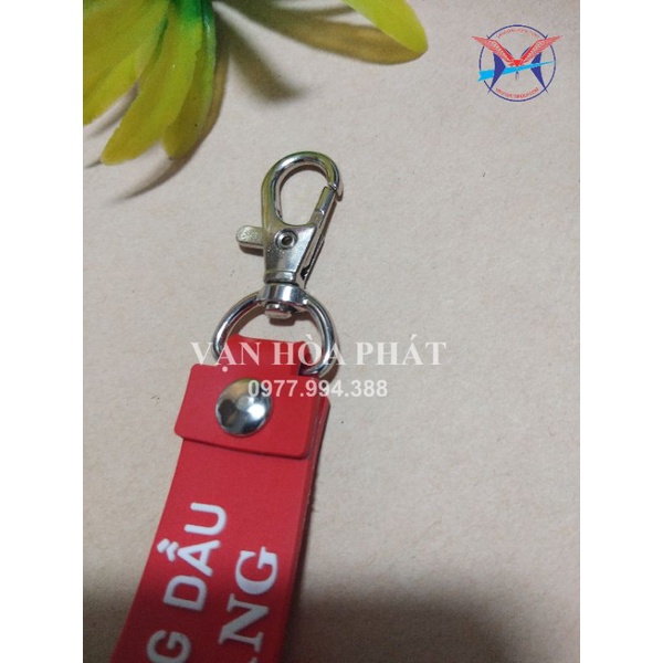 Móc khoá dây in theo yêu cầu màu đỏ DNTN