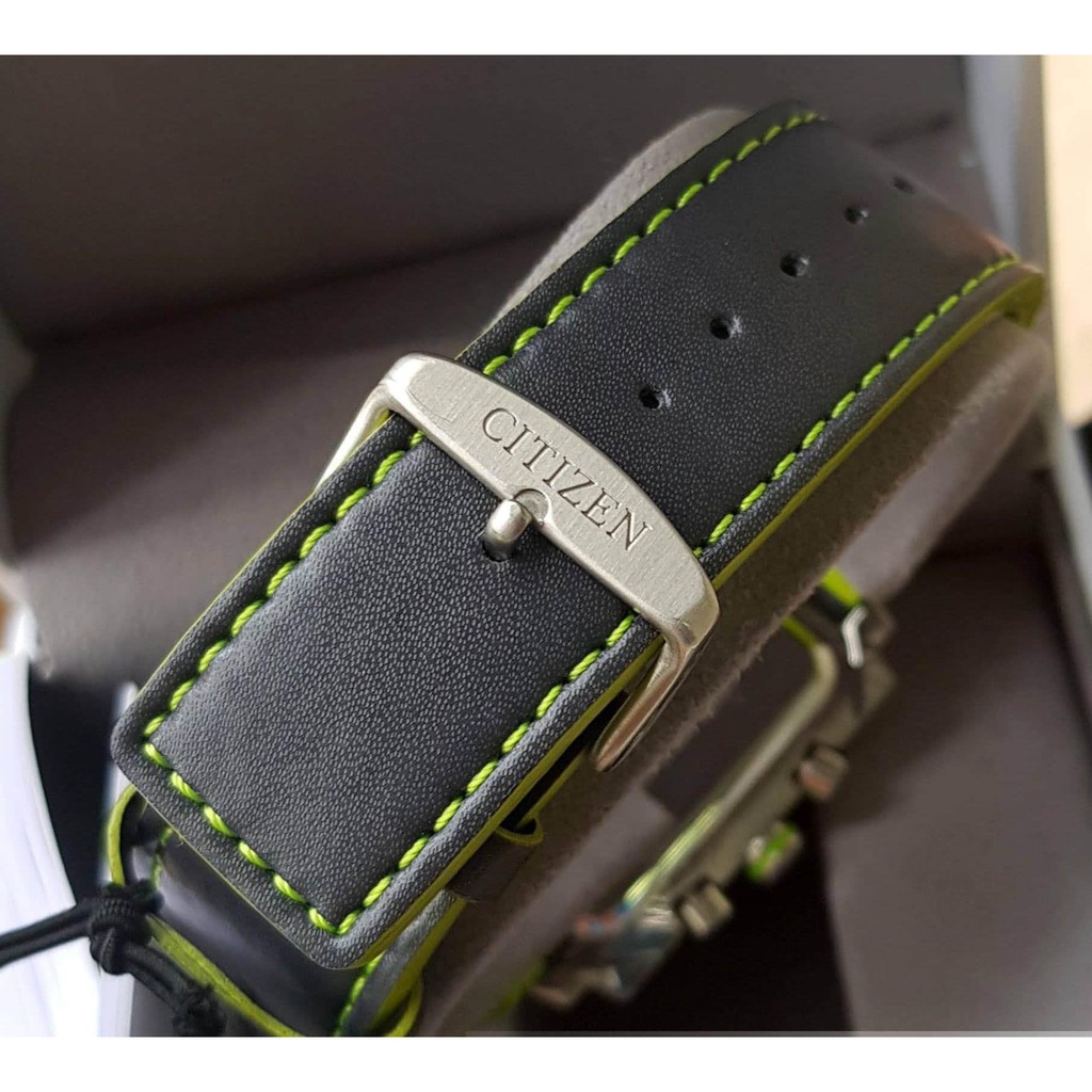 Đồng hồ nam Citizen Eco-Drive AT2210-01H chronograph - Viền luminos xanh lạ mắt