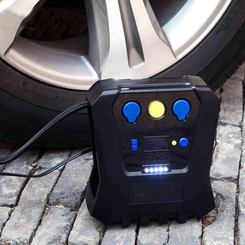 Máy bơm bánh xe tự ngắt Michelin , máy bơm lốp xe hơi tự động, máy bơm tự lốp ô tô 12V model 2020-MC-12266