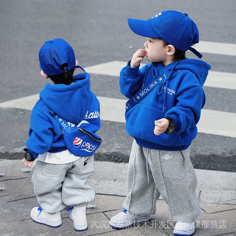 Áo Sweater Lót Lông Cừu Thời Trang Thu Đông Cho Bé Trai 1-3 Tuổi Mi