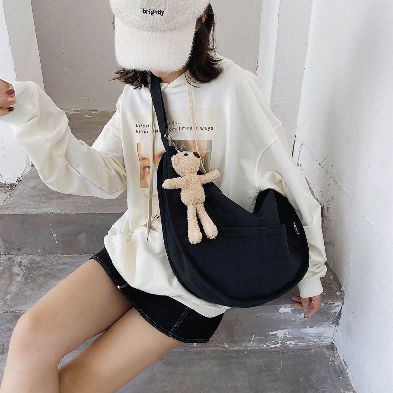 Túi Xách Canvas Cỡ Lớn Màu Sắc Đơn Giản Thời Trang Cho Nữ