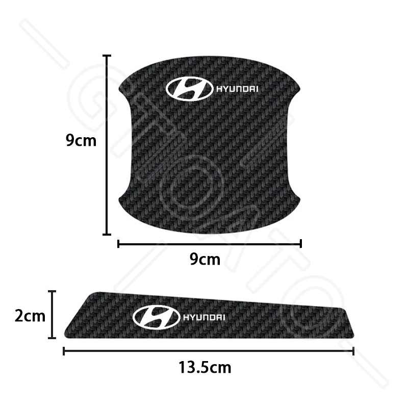 GTIOATO Bộ Bảo Vệ Tay Nắm Cửa ô Tô Sợi Carbon Bộ Bảo Vệ Bát Cửa Gương Hậu Xe HơI MiếNg DáN ChốNg XưỚC Phụ KiệN Ô Tô Cho Hyundai Accent Kona I10 I30 I20 Elantra Sonata Tucson SantaFe Creta Veloster NEXO Venue