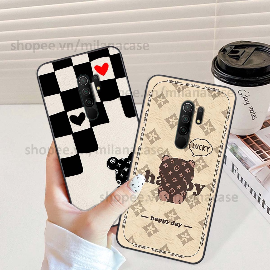 Ốp Xiaomi Redmi 9 gấu be@rBrick gấu Teddy Kaws siêu đẹp, phong cách, cá tính