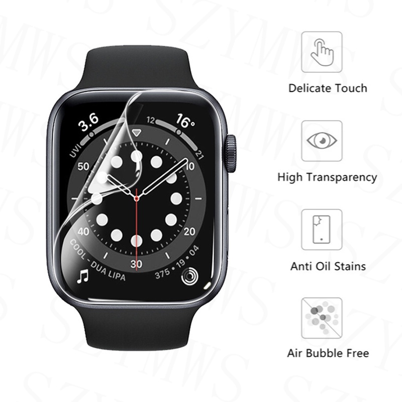 Miếng Dán Hydrogel Mềm Bảo Vệ Màn Hình Cho Apple Watch Series 7 6 5 4 3 2 1 45mm 44mm 42mm 40mm 38mm