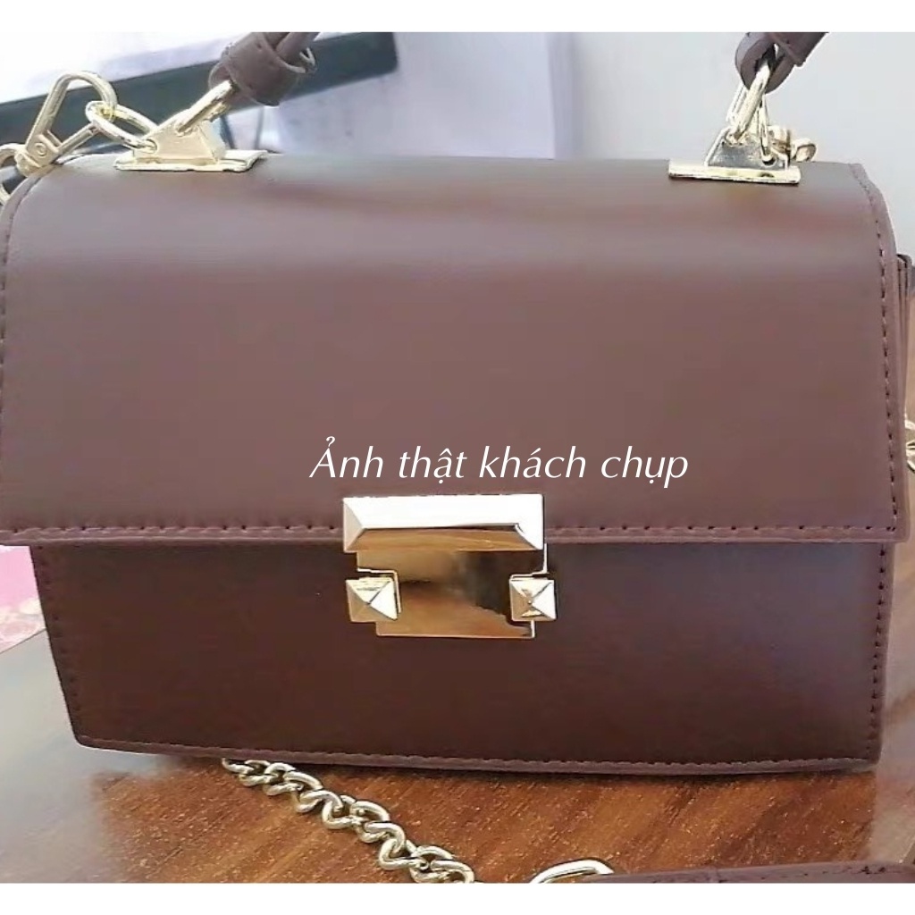 Túi xách, túi xách nữ công sở da mịn khoá gài size 20 - TXN026