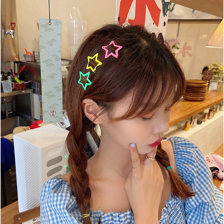 RẺ VÔ ĐỊCH  combo, bộ 6 chiếc cặp tóc bấm hình ngôi sao nhiều màu sắc xinh xắn