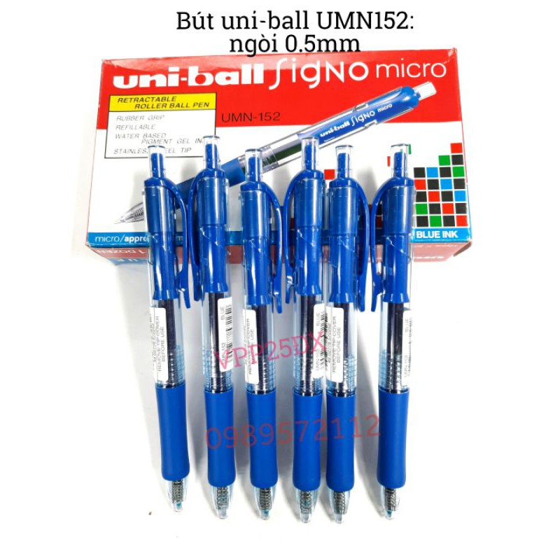 Bút uni-ball signo UMN-152-bi nước bấm ngòi 0.5mm.