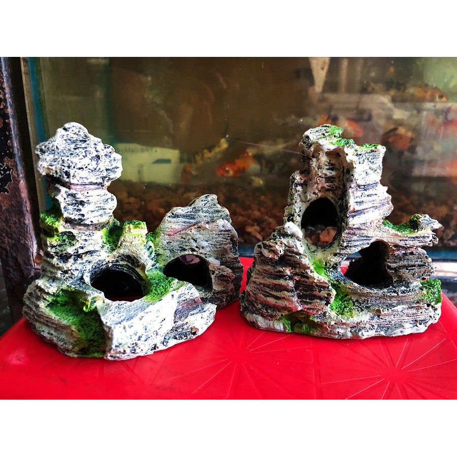 CẢNH NÚI HANG TRANG TRÍ HỒ CÁ NON BỘ CAO 10CM