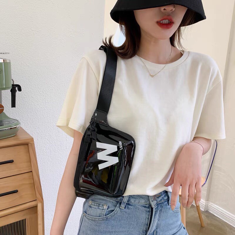 Túi Bao Tử Nữ Hot Trend Nhựa PU Chống Nước in Hình W