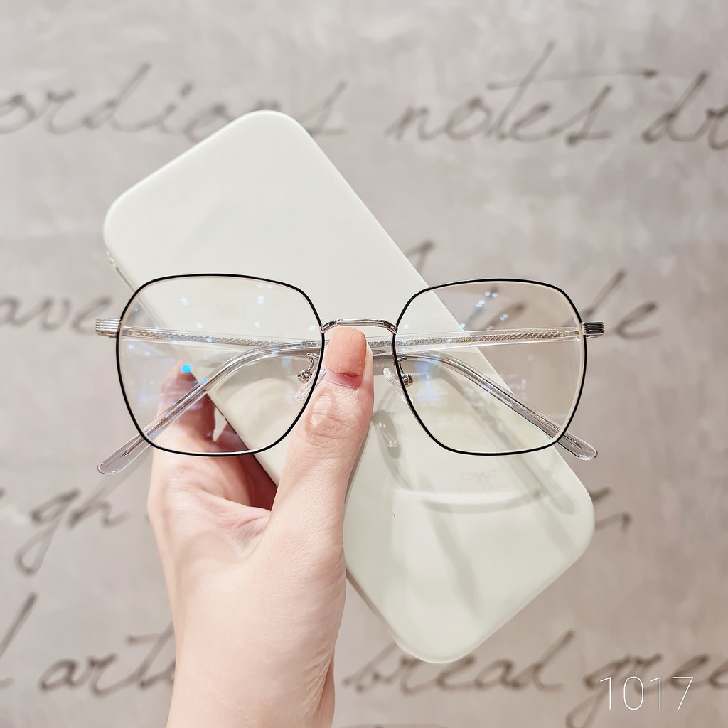 Gọng kính thời trang nam nữ LILYEYEWEAR mắt vuông kim loại thanh mảnh giả cận 1017 | BigBuy360 - bigbuy360.vn