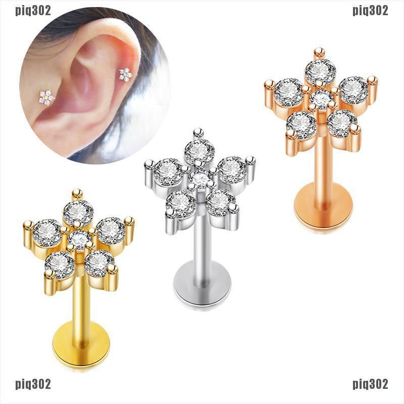 Khuyên Tai Hình Hoa Bằng Thép Không Gỉ Piq302