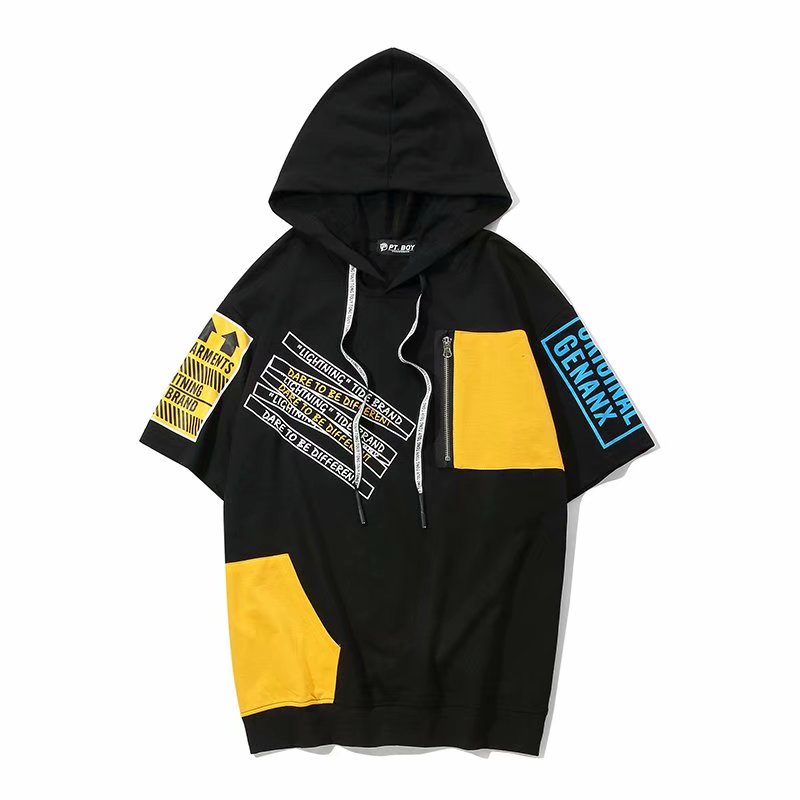 Áo hoodie ngắn tay kiểu Hàn Quốc năng động dành cho nam