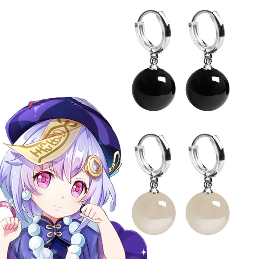 Khuyên Tai Vòng Tròn Hóa Trang Hạt Tròn Qiqi Cho Nữ