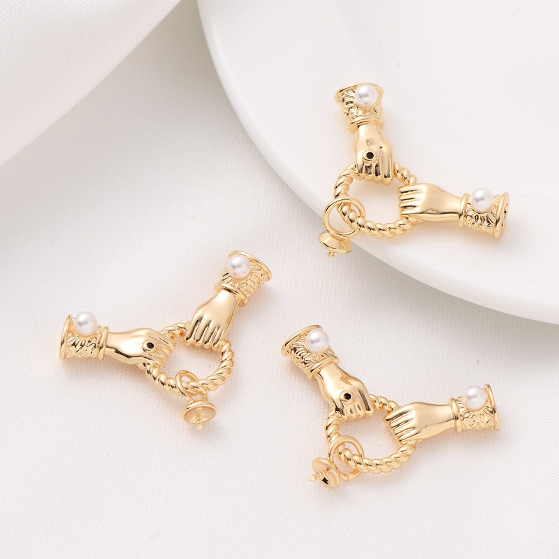 Mặt Dây Chuyền Bằng Đồng 14K Đính Ngọc Trai diy Giá Đỡ