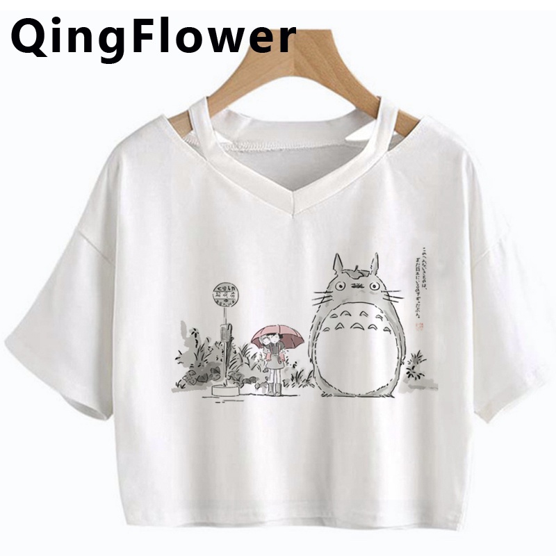 Áo Thun Nữ Ngắn Tay In Hình Totoro Phong Cách vintage