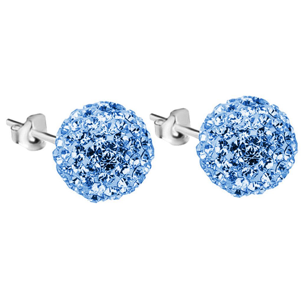 1 Đôi Bông Tai Bạc Hình Học Đính Đá Kiểu Hàn Quốc Cho Nữ