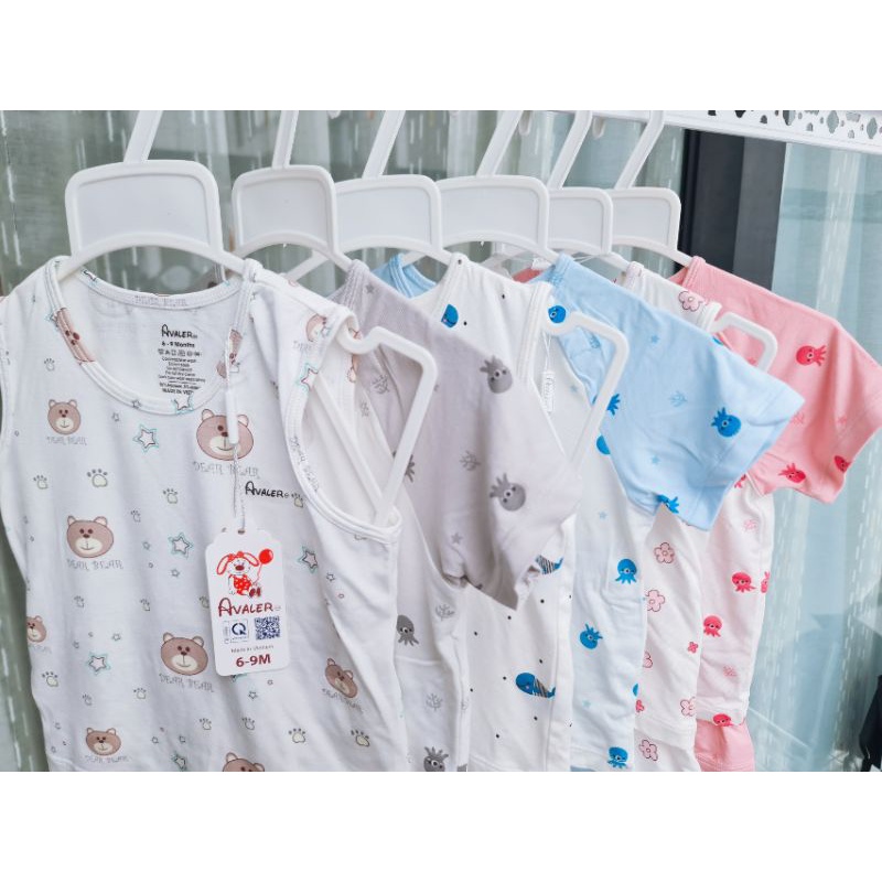 Avaler - Bộ cộc cài vai, bộ ba lỗ, sát nách cho bé 6m-4y vải sợi tre mềm mượt