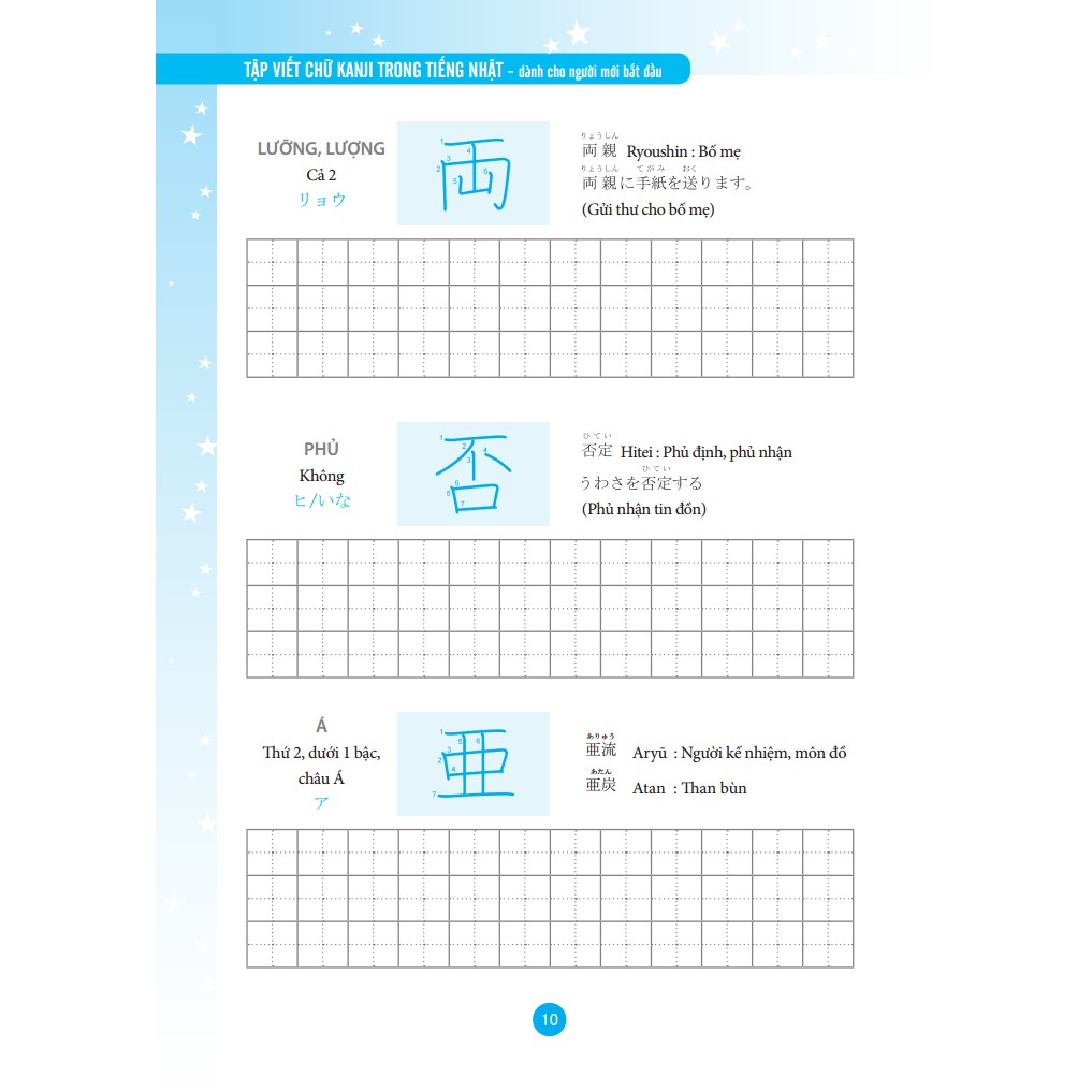 Sách - Tập viết chữ Kanji trong tiếng nhật dành cho người mới bắt đầu