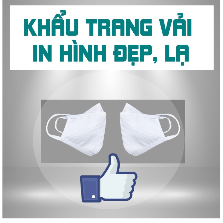 Khẩu Trang Vải In Hình Theo Yêu Cầu( Khẩu Trang Ba Lớp Vải tiêu chuẩn Xuất Khẩu)