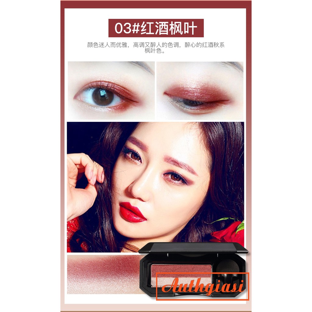 Phấn mắt Ubub Double Is The Best 2 màu kèm cọ mút tán tiện dụng | BigBuy360 - bigbuy360.vn