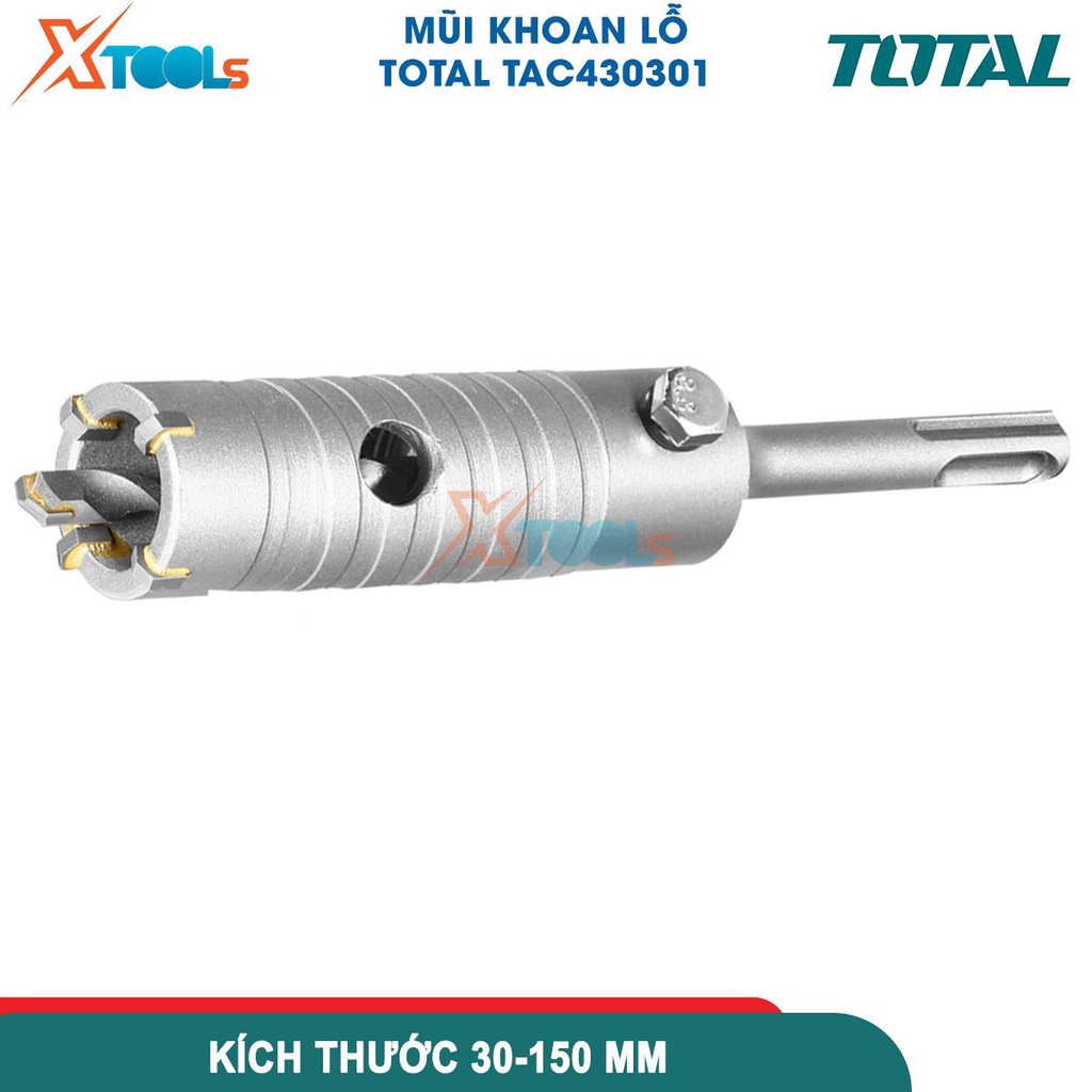Mũi khoan khoét lỗ kim loại TOTAL 30-150mm mũi khoan rút lõi kim loại lưỡi TCT hợp kim siêu cứng -CHÍNH HÃNG-XTOOLS