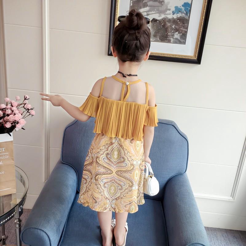 Set áo phối lưới + Chân váy xòe dễ thương cho bé gái