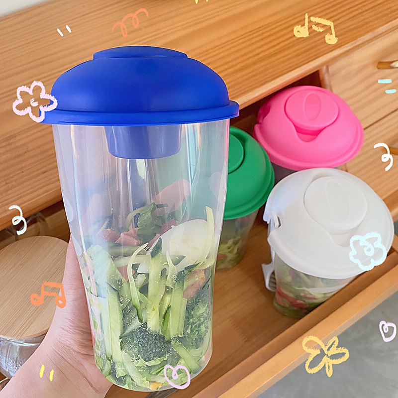 Cốc Nước 1000ml Kèm Nĩa/ Nĩa Đựng Thức Ăn/Thực Phẩm Giúp Giảm Cân An Toàn Cho Sức Khỏe