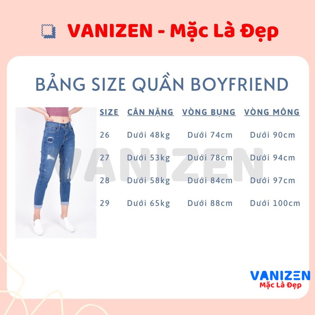Quần jean nữ ống rộng baggy đẹp lưng cao cạp căn bản rách đắp thêu hàng hiệu cao cấp mã 445 VANIZEN