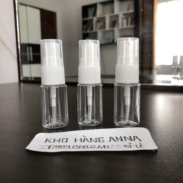 10 CHAI NHỰA TRONG SUỐT 10ML XỊT PHUN SƯƠNG - combo 10 Chai pet nhỏ 10ml xịt sương , chiết mỹ phẩm