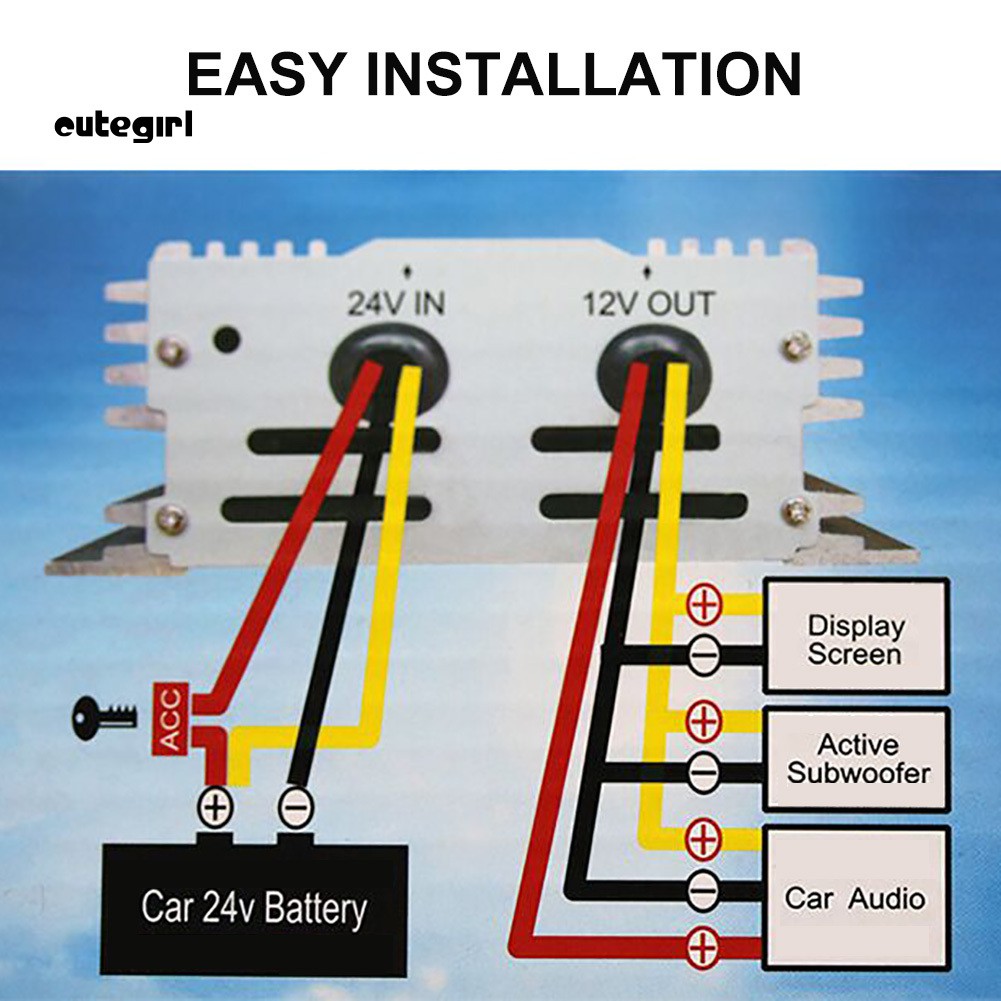 Mô Đun Hạ Áp DC 24V Sang 12V 15A Cho Xe Hơi / Xe Tải