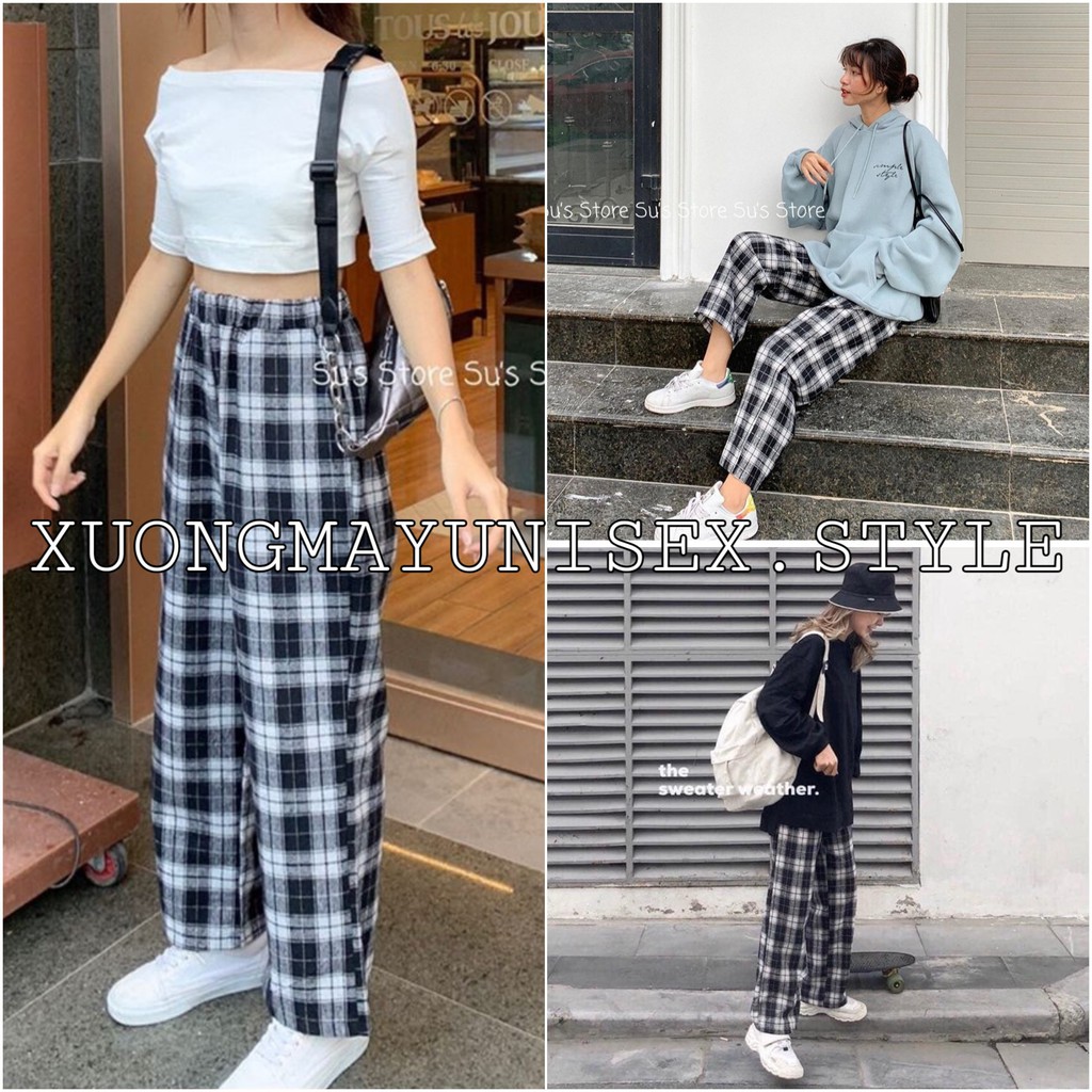QUẦN DÀI BAGGY CARO CẠP CHUN UNISEX | BigBuy360 - bigbuy360.vn
