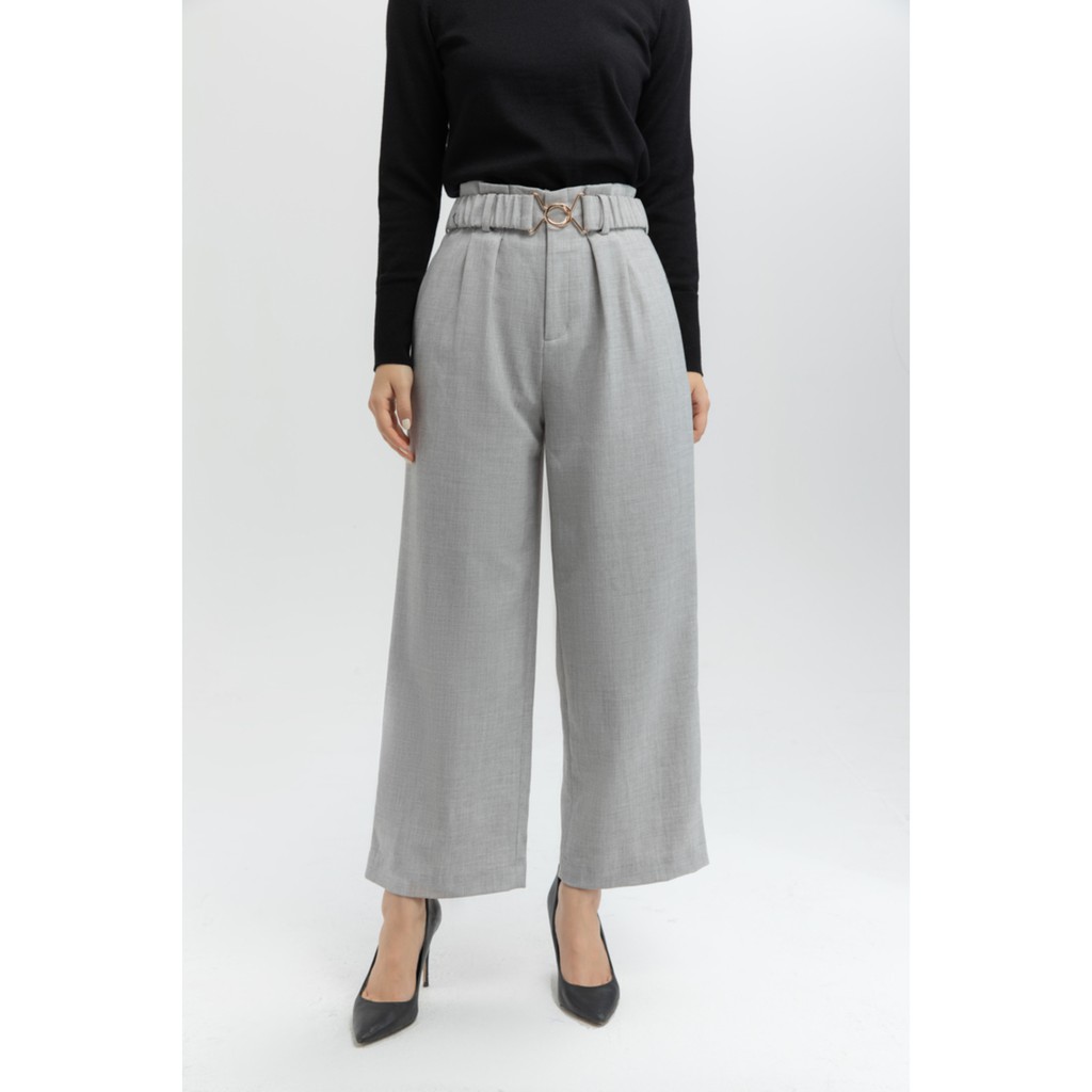Quần kẻ kèm đai co giãn nữ IVY moda MS 22M5816