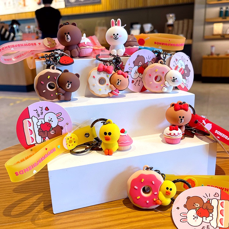 Móc Khóa Hình Gấu Nâu Hoạt Hình Xinh Xắn Đáng Yêu