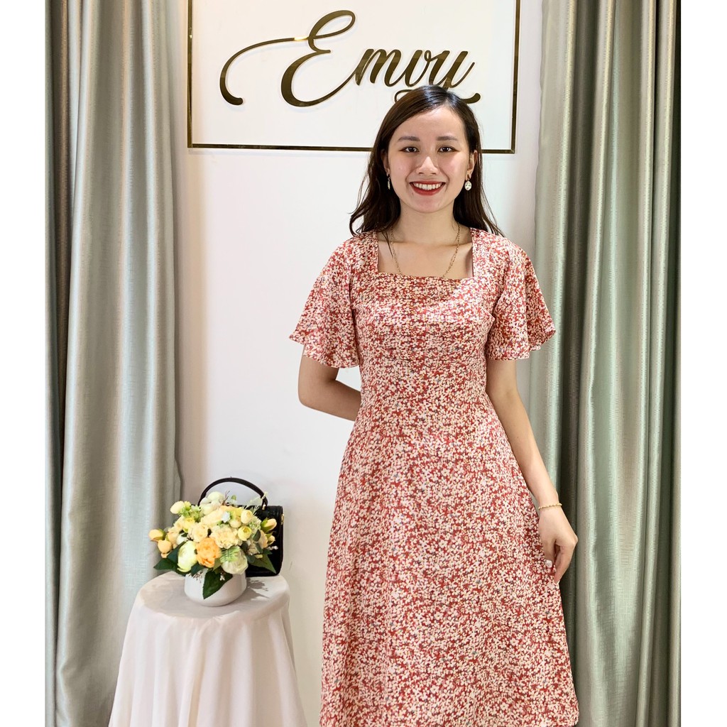 Váy xòe Lụa Hàn hoa nhí Emvy - V38 | BigBuy360 - bigbuy360.vn